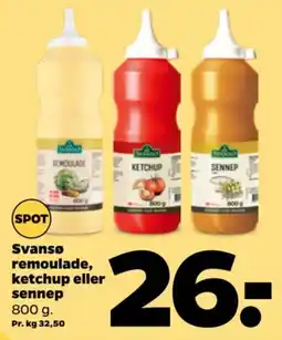 Netto Svansø remoulade, ketchup eller sennep tilbud