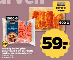 Netto Velsmag hakket grise- og kalvekød 4-7% tilbud