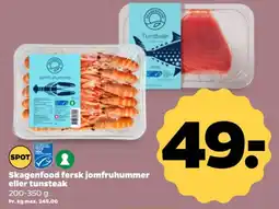 Netto Skagenfood fersk jomfruhummer eller tunsteak tilbud