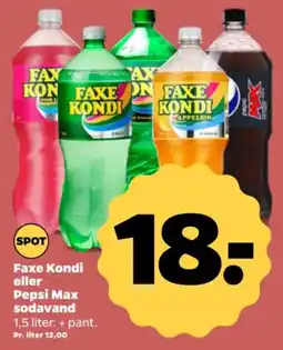 Netto Faxe Kondi eller Pepsi Max sodavand tilbud