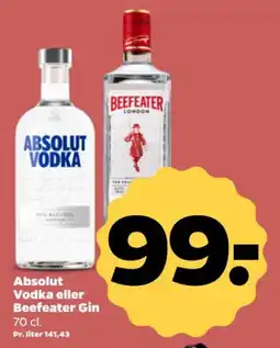 Netto Absolut Vodka eller Beefeater Gin tilbud