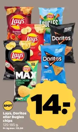 Netto Lays, Doritos eller Bugles chips tilbud