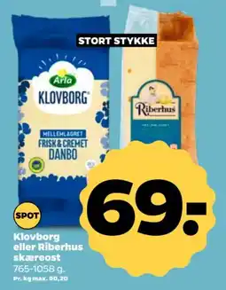 Netto Klovborg eller Riberhus skæreost tilbud
