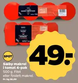 Netto Sæby makrel i tomat tilbud