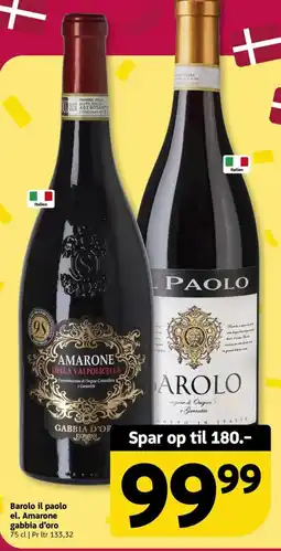 Løvbjerg Barolo il paolo el. Amarone gabbia d'oro tilbud