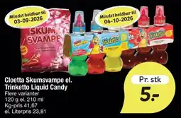 Fakta Tyskland Cloetta Skumsvampe el. Trinketto Liquid Candy tilbud