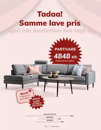 Daells Bolighus sofa med open end