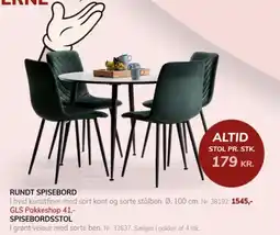 Daells Bolighus Erne rundt spisebord spisebordsstol tilbud