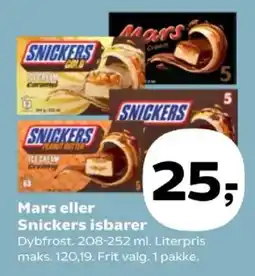 Kvickly Mars eller Snickers isbarer tilbud