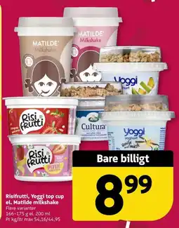 Løvbjerg Risifrutti, Yogi top cup el. Matilde milkshake tilbud