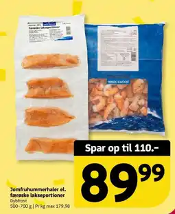 Løvbjerg Nordic Seafood jomfruhummerhaler el. færøske lakseportioner tilbud
