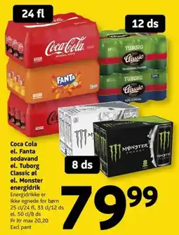 Løvbjerg Coca Cola el. Fanta sodavand el. Tuborg Classic øl el. Monster energidrik tilbud