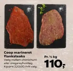 Kvickly Coop marineret flanksteaks tilbud