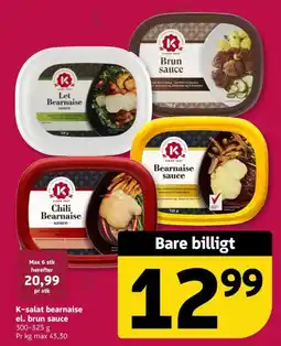 Løvbjerg K-salat bearnaise el. brun sauce tilbud