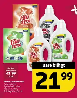 Løvbjerg Biotex vaskemiddel tilbud