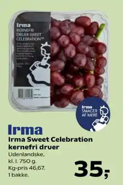 Kvickly Irma Sweet Celebration kernefri druer tilbud