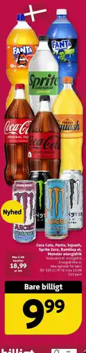 Løvbjerg Coca Cola, Fanta, Squash, Sprite Zero, Ramlosa el. Monster energidrik tilbud