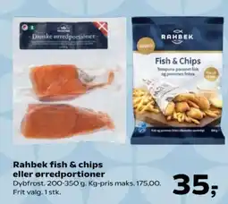 Kvickly Rahbek Fish & Chips Eller Orredportioner tilbud