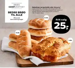 Kvickly Brød Cooperativet pølsebrød burgerboller focaccia tilbud