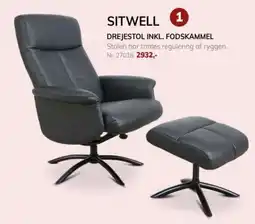 Daells Bolighus Sitwell drejestol inkl. fodskammel tilbud