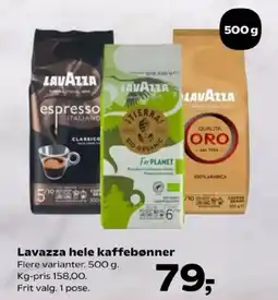 Kvickly Lavazza hele kaffebønner tilbud