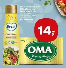 Kvickly Becel Oma stege- og bagemargarine tilbud