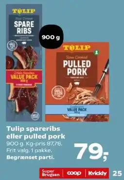 Kvickly Tulip spareribs eller pulled pork tilbud