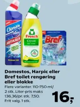 Kvickly Domestos, Harpic eller Bref toilet rengøring eller blokke tilbud