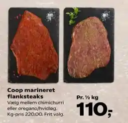 SuperBrugsen Coop marineret flanksteaks tilbud