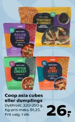 Kvickly Coop asia cubes eller dumplings tilbud