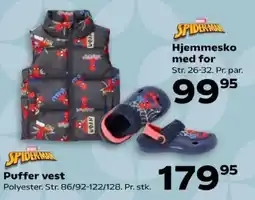 Kvickly Marvel Spider-Man Puffer vest tilbud