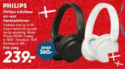 Bilka Philips trådløse on-ear høretelefoner tilbud