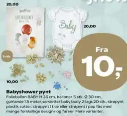 Kvickly Babyshower pynt tilbud
