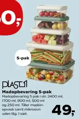 Kvickly Plast1 Madopbevaring 5-pak tilbud