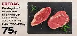 SuperBrugsen Fredag Fredagsbøf entrecote eller ribeye tilbud