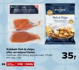 SuperBrugsen Rahbek fish & chips eller ørredportioner tilbud