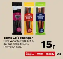 SuperBrugsen Toms Go'e stænger tilbud
