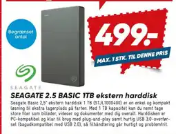 Bilka Seagate 2.5 Basic 1tb ekstern harddisk tilbud