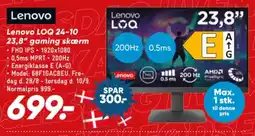 Bilka Lenovo LOQ 24-10 23,8" gaming skærm tilbud