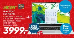 Bilka Acer 15,6" Full HD PC tilbud