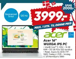 Bilka Acer 16" WUXGA IPS PC tilbud