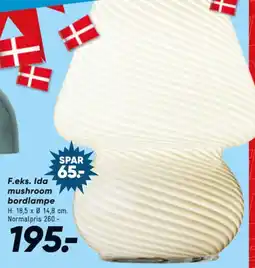 Bilka Ida mushroom bordlampe tilbud