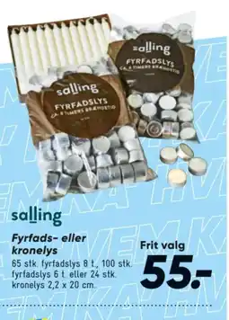 Bilka salling Fyrfads- eller kronelys tilbud