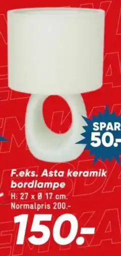 Bilka Asta keramik bordlampe tilbud