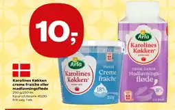 SuperBrugsen Karolines Køkken creme fraiche eller madlavningsfløde tilbud