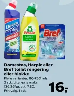 SuperBrugsen Domestos, Harpic eller Bref toilet rengøring eller blokke tilbud