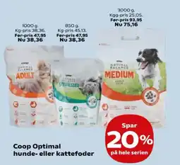 SuperBrugsen Coop Optimal hunde- eller kattefoder tilbud