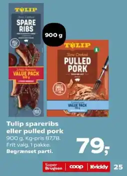 SuperBrugsen Tulip spareribs eller pulled pork tilbud
