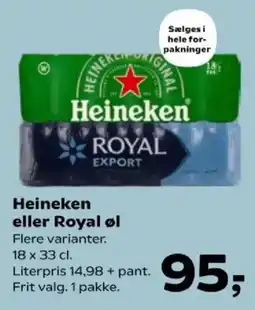 SuperBrugsen Heineken eller Royal øl tilbud
