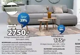 JYSK MOMMARK sovesofa med chaiselong tilbud